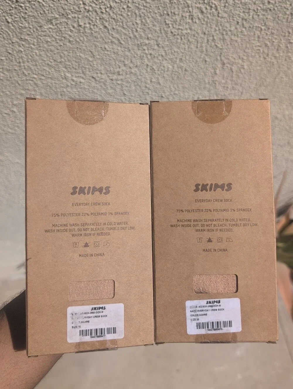 Women's SKIMS Everyday Crew Sock - Ochre Size M 2pair Bundle